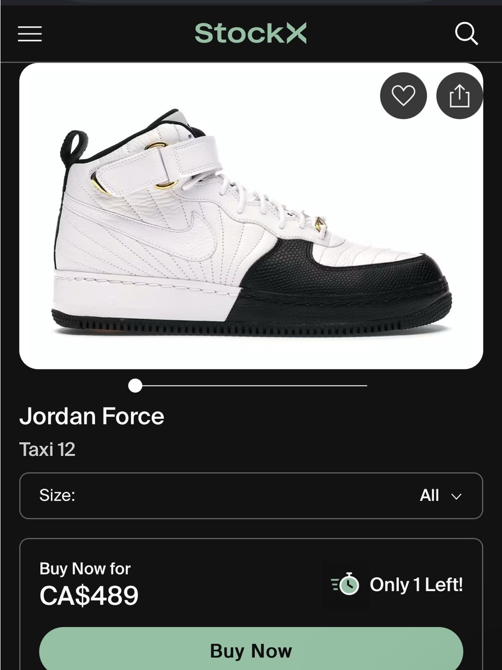 Jordan Force Taxi 12 size 10.5